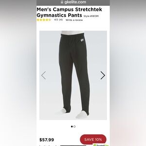 GK Elite Gymnastics pants stirrup